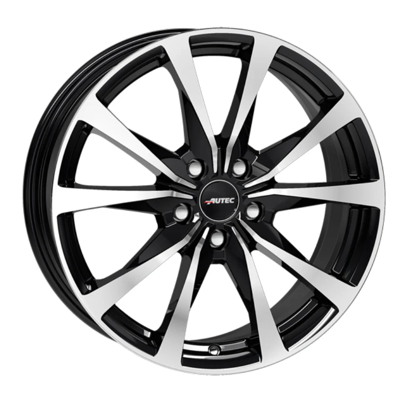 AUTEC Brixen Alloy Wheel 18x7.5 ET50.5 5x108 Black Polished 63.3mm CB