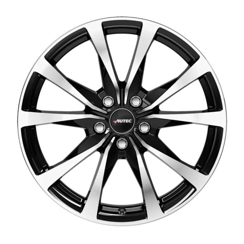 AUTEC Brixen Alloy Wheel 19x8 ET30 5x112 Black Polished 66.6mm CB - Image 2