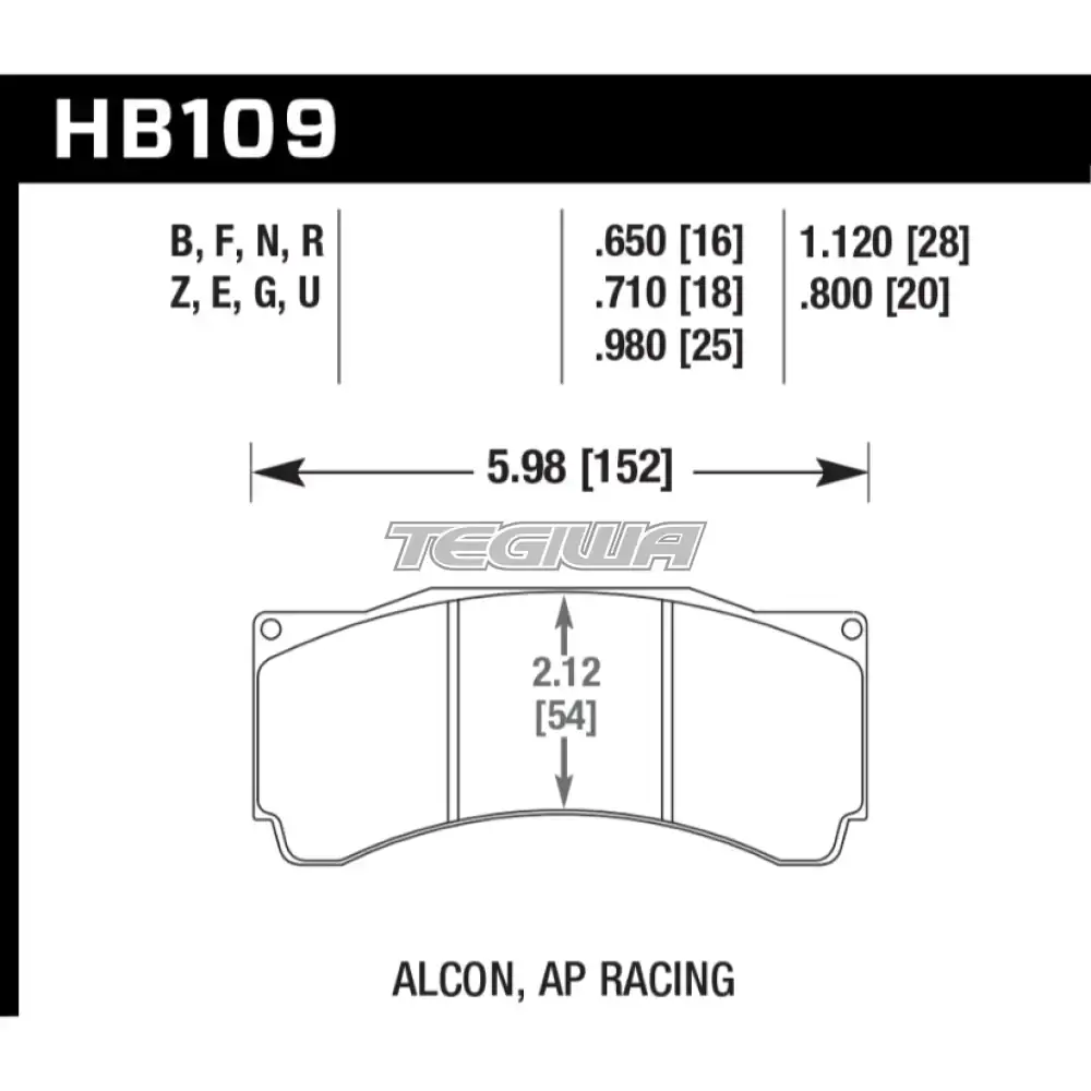 HAWK Performance ER-1 Motorsports Brake Pads Alcon XR6 Caliper - Image 2