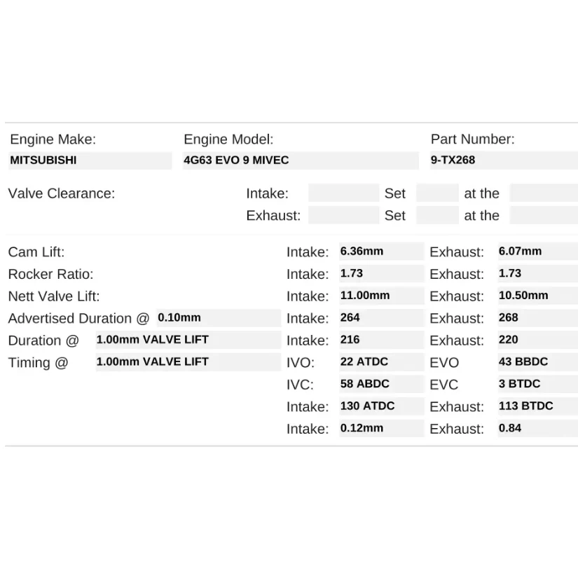 Kelford Cams 264/268 Performance Road/Track Cams Mitsubishi 4G63 EVO 9 - Image 2