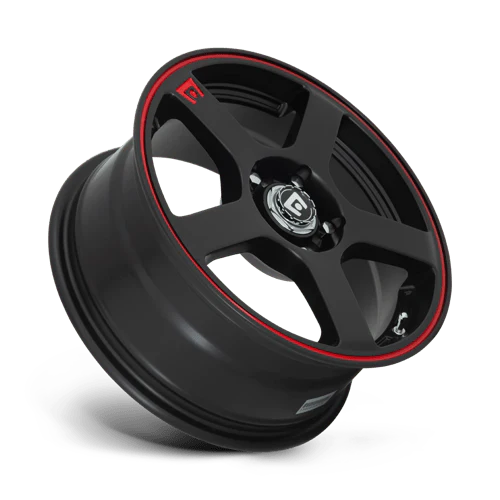 Motegi MR116 FS5 Alloy Wheel 16x7 ET40 5x108/5x114 Matt Black With Red Stripe 72.56mm CB - Image 2