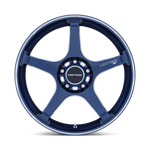 Motegi MR159 BATTLE V Alloy Wheel 18x9.5 ET0 5x114 Obsidian Blue Machined Lip Stripe 72.56mm CB - Image 3