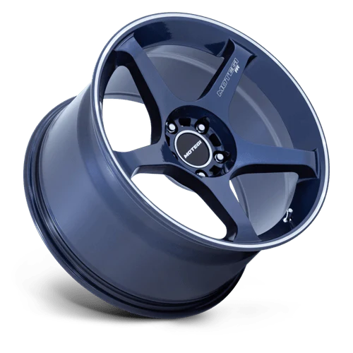 Motegi MR159 BATTLE V Alloy Wheel 18x9.5 ET38 5x114 Obsidian Blue Machined Lip Stripe 72.56mm CB - Image 2