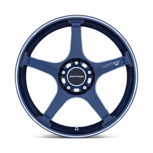 Motegi MR159 BATTLE V Alloy Wheel 18x9.5 ET38 5x114 Obsidian Blue Machined Lip Stripe 72.56mm CB - Image 3