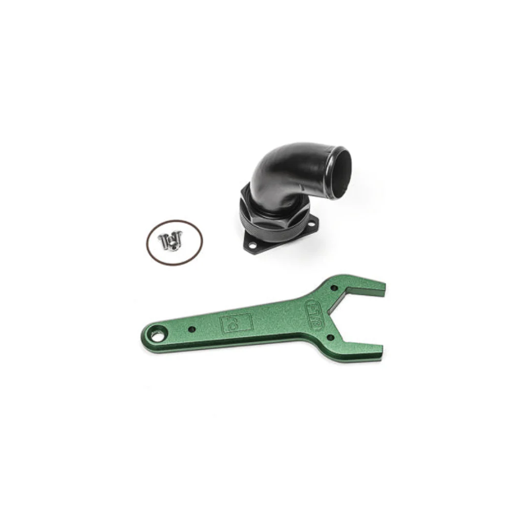 Radium Engineering FCST-X 3-Bolt Remote Mount Fill Neck - 24AN Elbow - 1.5in Barb