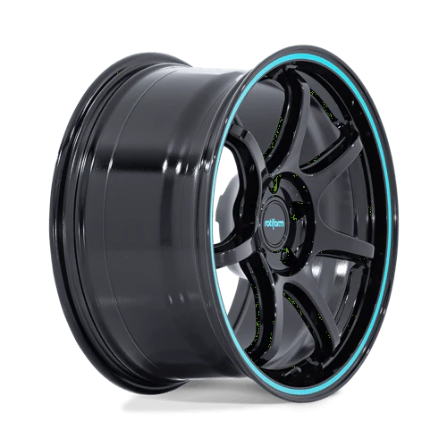 Rotiform RC208 BPU Alloy Wheel 19x10.5 ET35 5x120 Gloss Black With Teal Stripe 74.1mm CB - Image 3