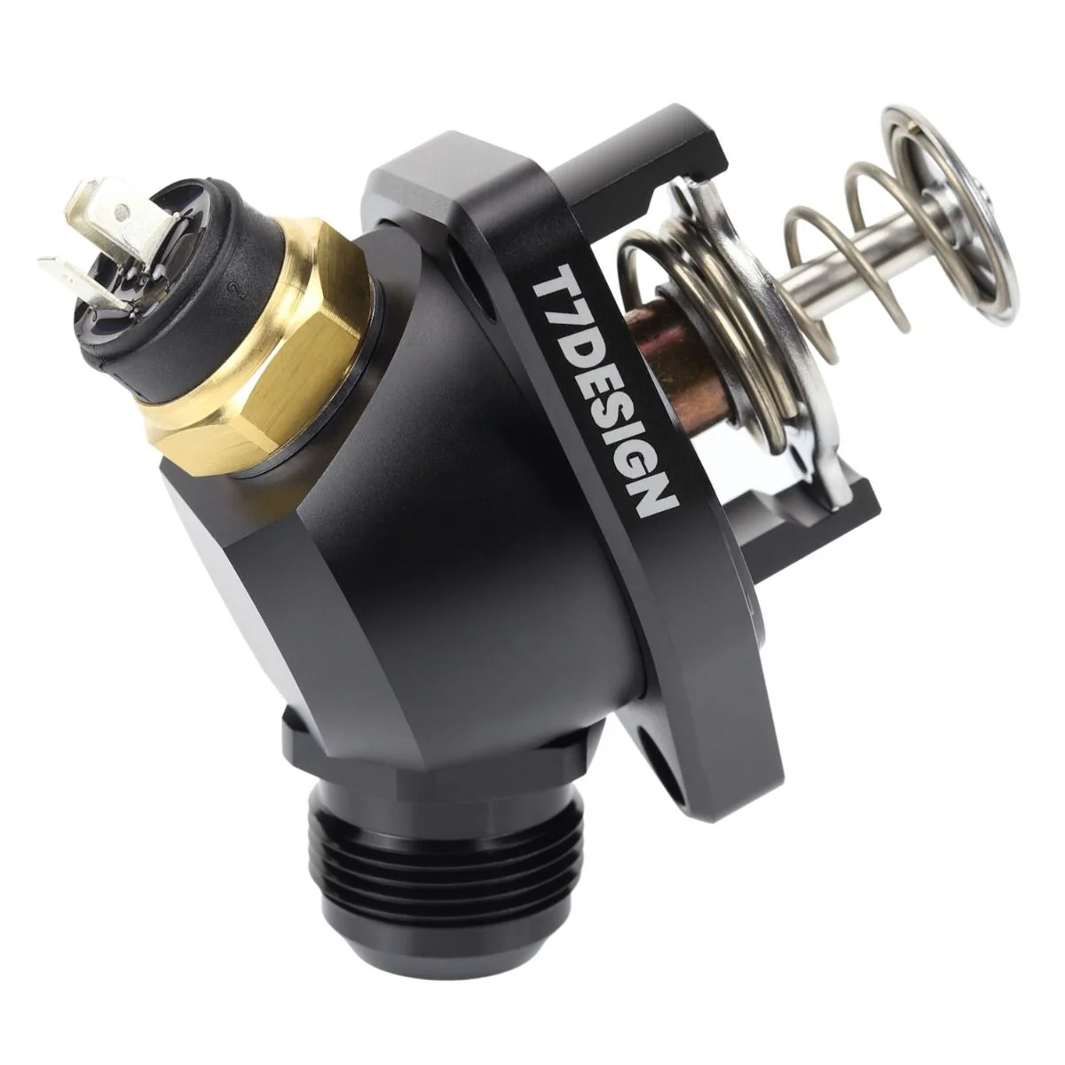 T7Design Swivel Neck Thermostat Housing Black Honda K-Series K20 - Image 4