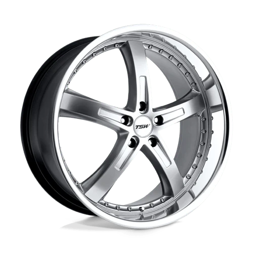 TSW JARAMA Alloy Wheel 19x9.5 ET35 5x112 Hyper Silver With Mirror Cut Lip 72.1mm CB