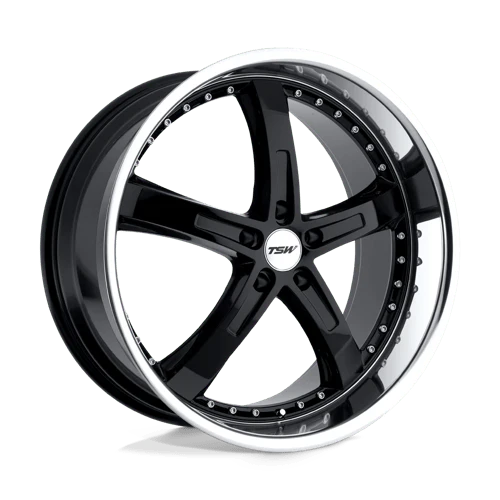 TSW JARAMA Alloy Wheel 19x9.5 ET45 5x120 Gloss Black With Mirror Cut Lip 76.1mm CB
