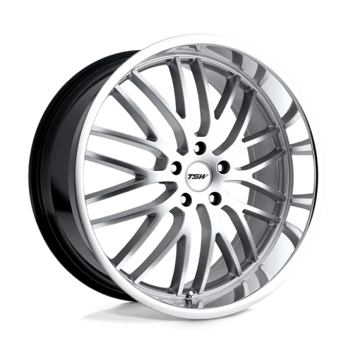 TSW SNETTERTON Alloy Wheel 17x8 ET45 5x112 Hyper Silver With Mirror Cut Lip 72.1mm CB