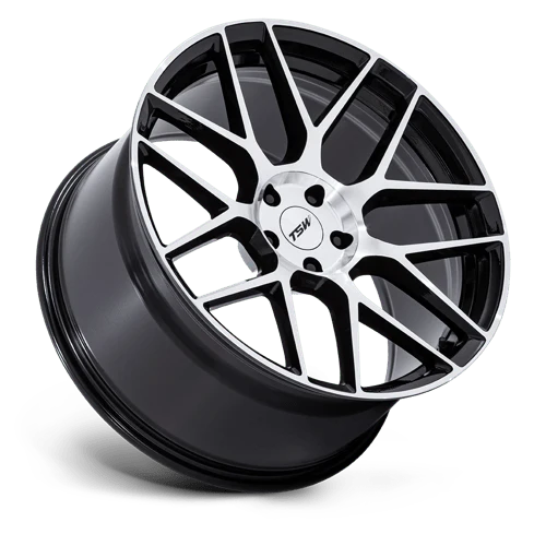 TSW TW002 LASARTHE Alloy Wheel 17x8 ET35 5x112 Gloss Black Machined 66.56mm CB - Image 2