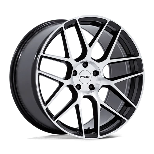 TSW TW002 LASARTHE Alloy Wheel 18x9.5 ET40 5x120 Gloss Black Machined 74.1mm CB