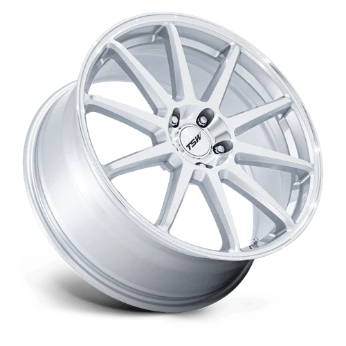 TSW TW004 CANARD Alloy Wheel 19x10.5 ET25 5x114 Gloss Silver With Machined Face 72.56mm CB - Image 2