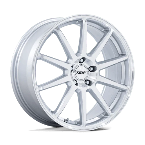 TSW TW004 CANARD Alloy Wheel 20x10.5 ET40 5x114 Gloss Silver With Machined Face 72.56mm CB