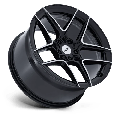 TSW TW008 SLIPSTREAM Alloy Wheel 19x8.5 ET42 5x112 Gloss Black With Machined Face 66.56mm CB - Image 2