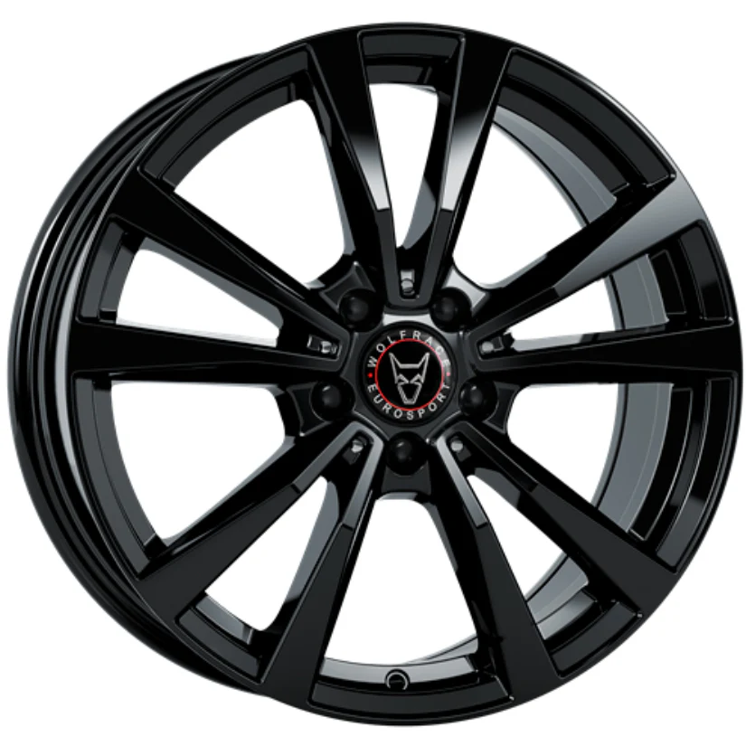 Wolfrace Eurosport TUV M12 Alloy Wheel 17x7.5 ET45 5x112 Diamond Black 66.5mm CB
