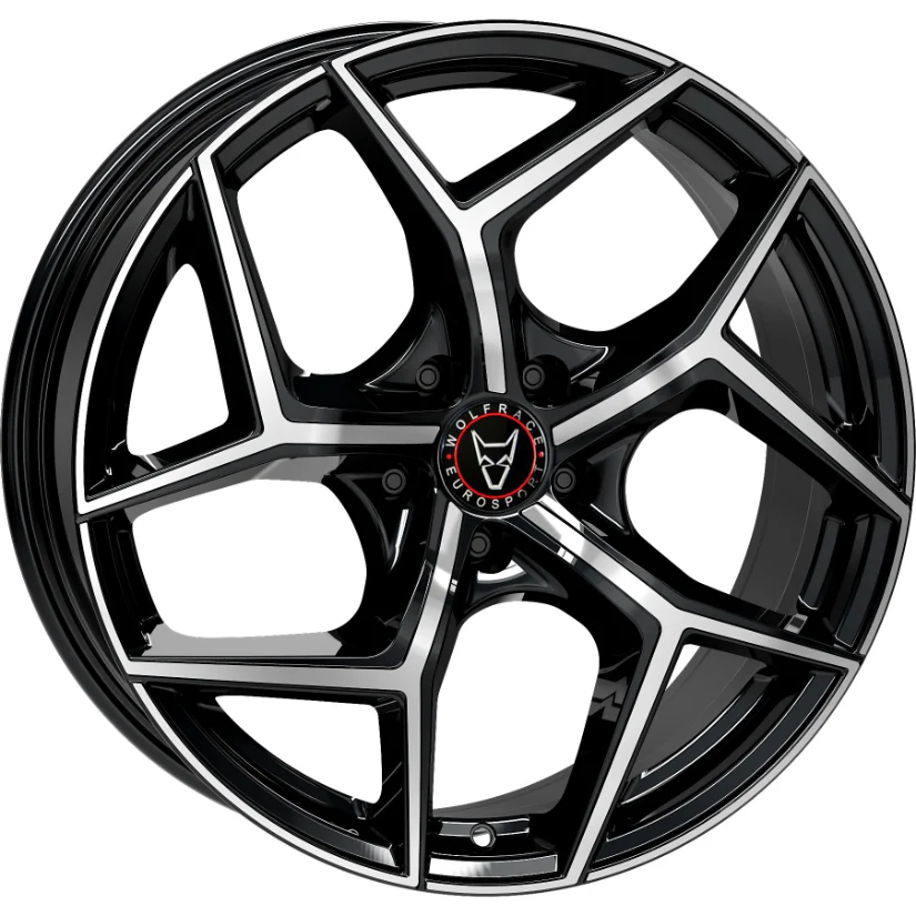 Wolfrace Eurosport TUV Salento Alloy Wheel 18x8 ET45 5x108 Diamond Black Polished 70.1mm CB