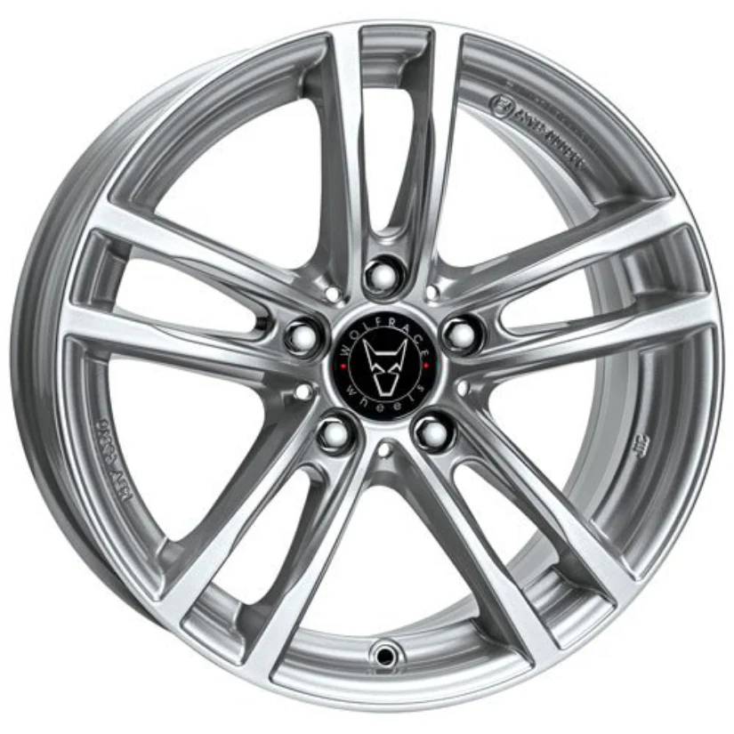 Wolfrace Eurosport TUV X10 Alloy Wheel 17x7 ET47 5x112 Polar Sillver 66.5mm CB