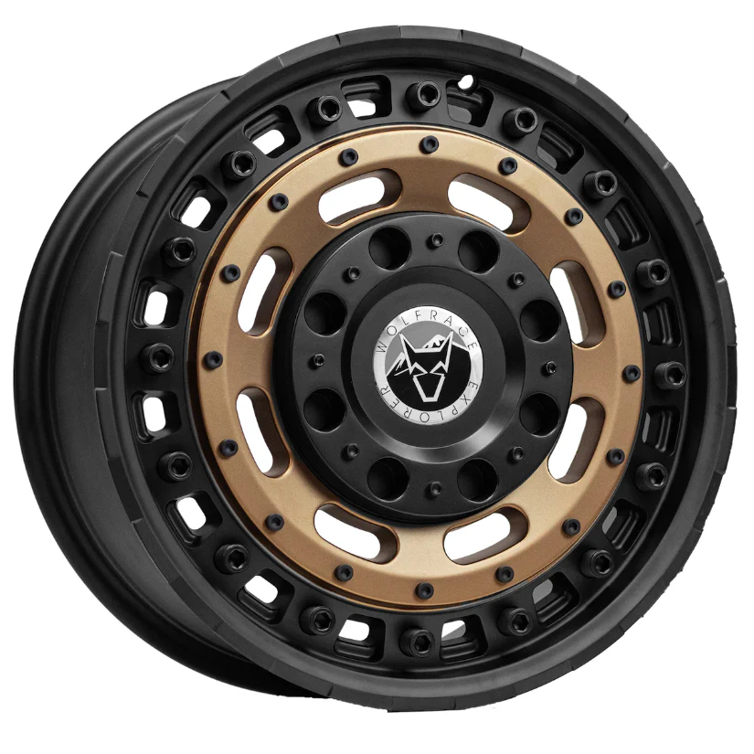 Wolfrace Explorer Slotmag Alloy Wheel 17x8 ET45 5x108 Matt Black Matt Bronze centre 110mm CB